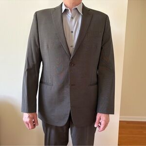 DKNY Gray Modern Wool Suit